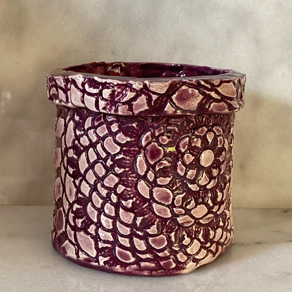 Handmade Pottery Purple Planter/Pencil Holder - Picture 3 of 8